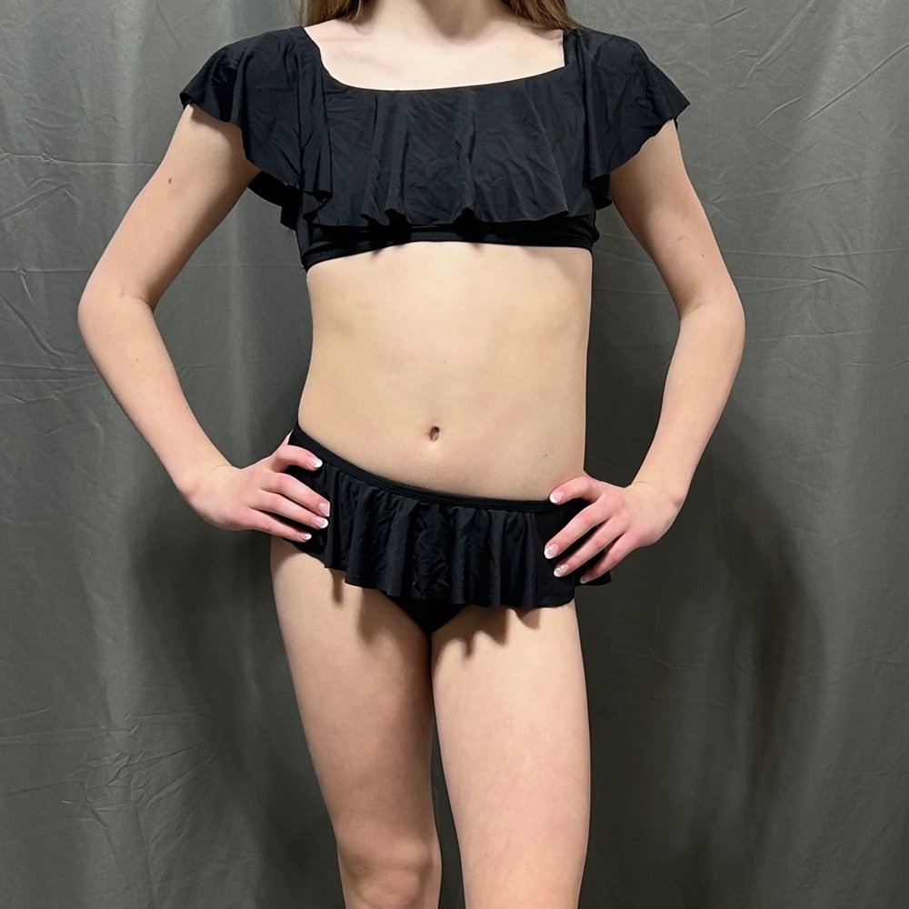 Stella cove Black Ruffle Bikini Set